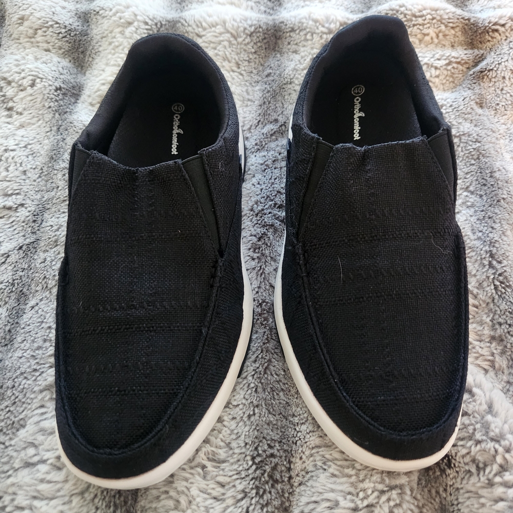 Orthocomfort Casual Black Slip-On Shoes NEW NWT